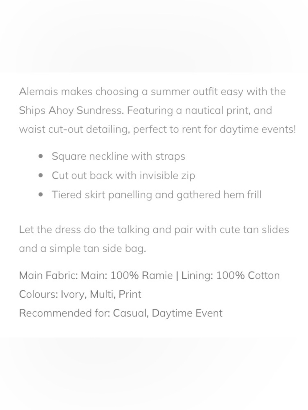 ALÉMAIS Ships Ahoy Printed Ramie Midi Dress - Picture 9 of 10